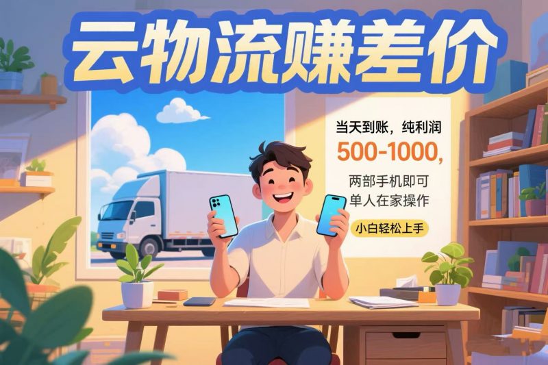 (15492期)云物流赚差价 当天到账纯利润500-1000 两部手机即可 可单人在家操作 小…-冷静项目网