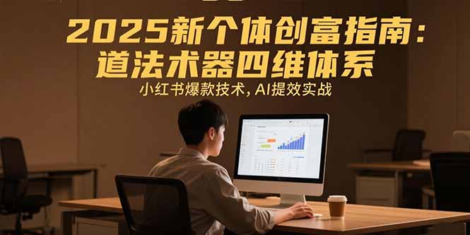 （15477期）2025新个体创富指南：道法术器四维体系，小红书爆款技术，AI提效实战-冷静项目网
