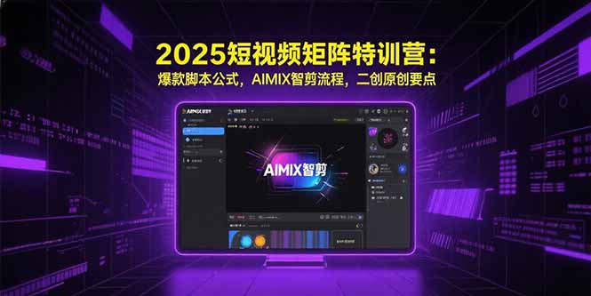 （15475期）2025短视频矩阵特训营：爆款脚本公式，AIMIX智剪流程，二创原创要点-冷静项目网