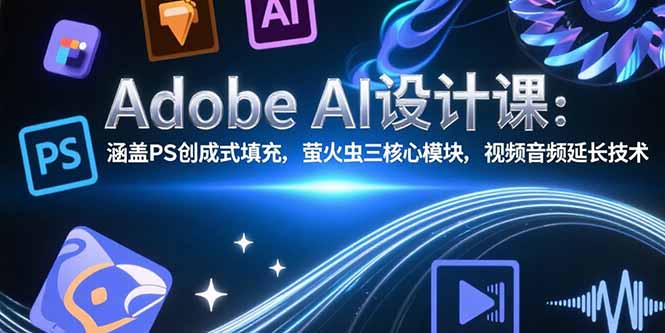 （15469期）Adobe AI设计课：涵盖PS创成式填充，萤火虫三核心模块，视频音频延长技术-冷静项目网