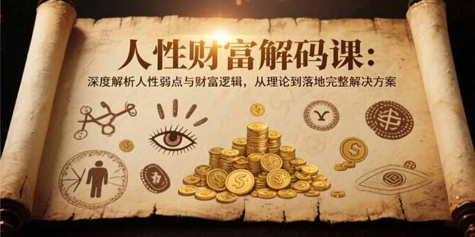 （15434期）人性财富解码课6.0：深度解析人性弱点与财富逻辑，理论到落地完整解决方案-冷静项目网
