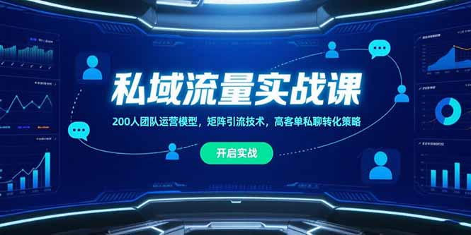 （15403期）私域流量实战课，200人团队运营模型，矩阵引流技术，高客单私聊转化策略-冷静项目网