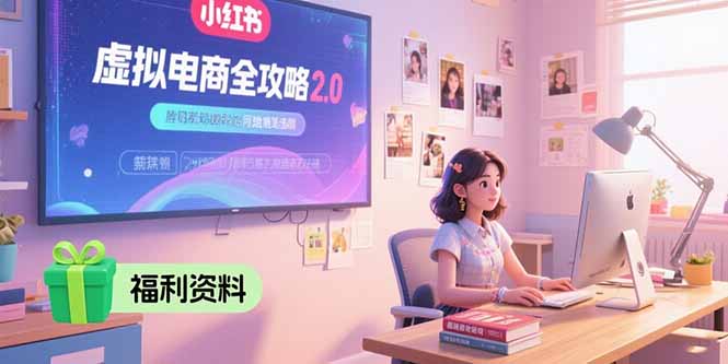 （15387期）虚拟电商全攻略2.0，开店选品实操流程，账号定位、货源发布、笔记发布技巧-冷静项目网