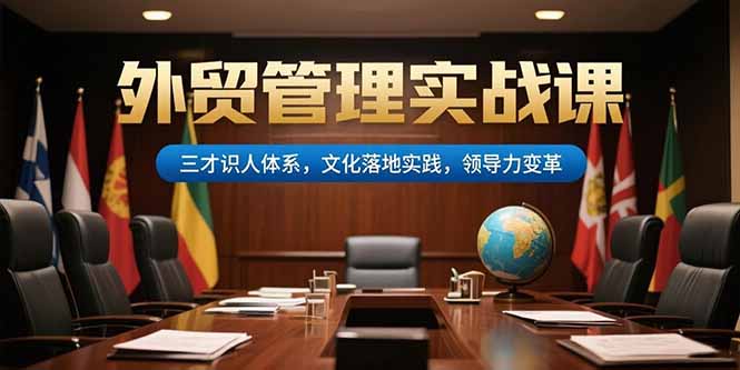 （15380期）外贸管理实战课，三才识人体系，文化落地实践，领导力变革-冷静项目网