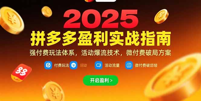（15357期）拼多多盈利实战指南，强付费玩法，活动爆流技术，微付费破局方案(更新7月)-冷静项目网