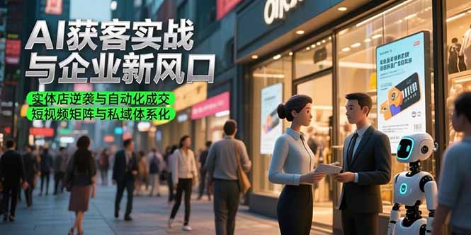 （15348期）AI获客实战与企业新风口，实体店逆袭与自动化成交 短视频矩阵与私域体系化-冷静项目网