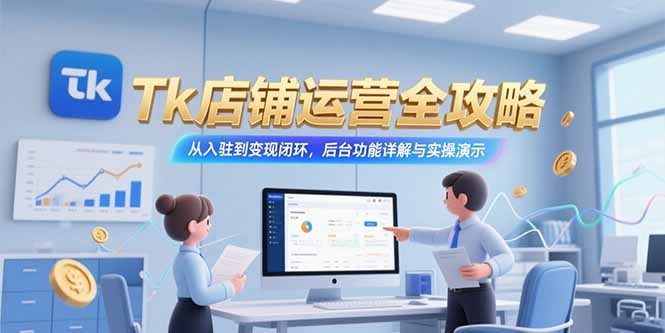 （15345期）Tk店铺运营全攻略，从入驻到变现闭环，后台功能详解与实操演示-冷静项目网