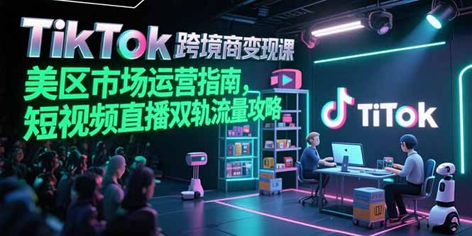 （15344期）TikTok跨境电商变现课，美区市场运营指南，短视频直播双轨流量攻略-冷静项目网
