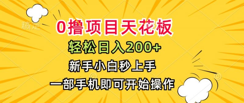 (15341期)0撸项目天花板,日入200+,新手小白秒上手,一部手机即可操作-冷静项目网