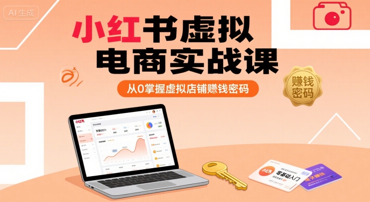 小红书虚拟电商实战课，从0掌握虚拟店铺賺钱密码-冷静项目网