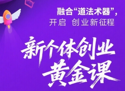 新个体创业黄金课：道法术器四维抢占2025红利-冷静项目网