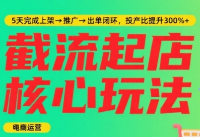 淘宝截流快速起店玩法，掌握暴力快速起店的流程，5天完成上架-推广-出单闭环-冷静项目网
