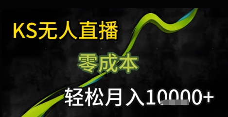KS无人直播25年最新玩法，只需一部手机，轻松月入1W+-冷静项目网