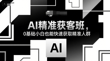 AI精准获客班，0基础小白也能快速获取精准人群-冷静项目网