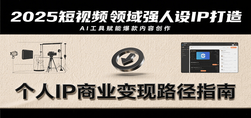 2025短视频领域强人设IP打造，结合爆款案例与AI工具应用，从个人出镜到商业成交转化-冷静项目网