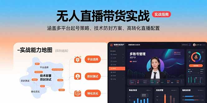 （15622期）无人直播带货实战，涵盖多平台起号策略、技术防封方案、高转化直播配置-冷静项目网