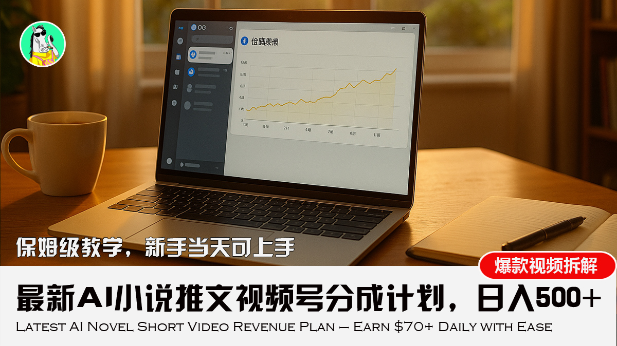 （15614期）最新AI小说推文视频号分成计划，新手小白也能当天日入500+教程-冷静项目网