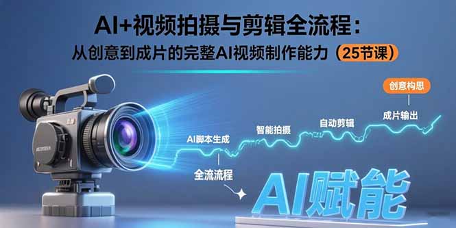 （15612期）AI+视频拍摄与剪辑全流程：从创意到成片的完整AI视频制作能力（25节课）-冷静项目网