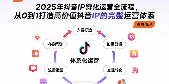 （15610期）2025年抖音IP孵化运营全流程，从0到1打造高价值抖音IP的完整运营体系-冷静项目网
