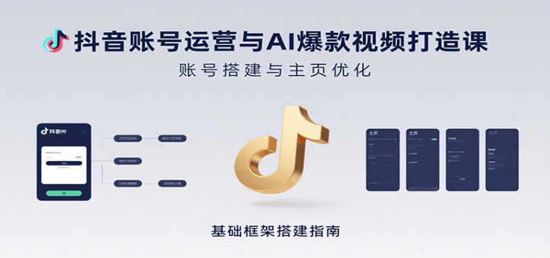 抖音账号运营与AI爆款视频打造课:含账号搭建、运营及多种AI特效视频制作方法-冷静项目网