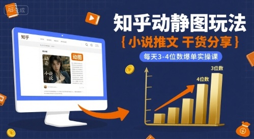 小说推文干货分享之知乎动静图玩法，每天3-4位数爆单实操课-冷静项目网