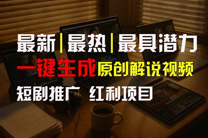 （15658期）短剧推广新思路，AI一键生成原创解说视频，10分钟产出100条，30天赚了5.5w-冷静项目网