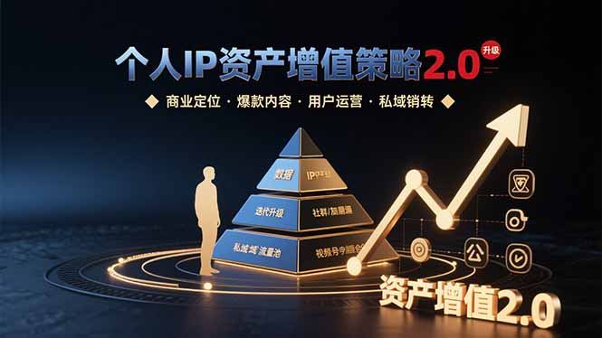 （15653期）个人IP资产增值策略2.0 拆解商业定位/爆款内容/用户运营/私域销转四大模块-冷静项目网