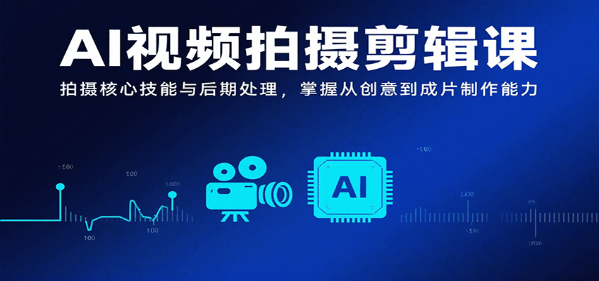 AI视频拍摄剪辑课，拍摄核心技能与后期处理，掌握从创意到成片制作能力-冷静项目网