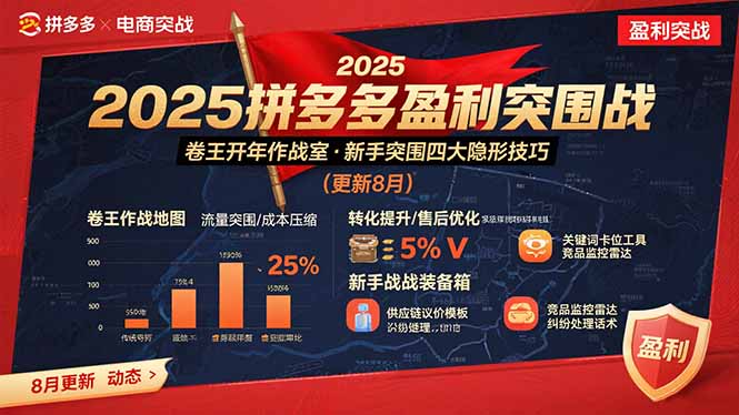 （15687期）2025拼多多盈利突围战：卷王开年作战室，新手突围四大隐形技巧(更新8月)-冷静项目网