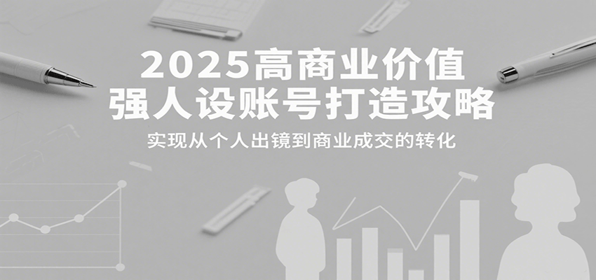 2025高商业价值强人设账号打造攻略，实现从个人出镜到商业成交的转化-冷静项目网