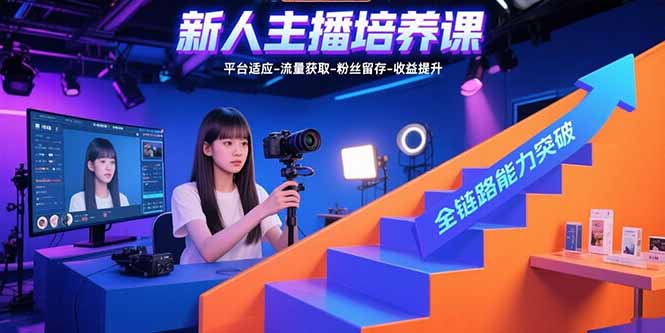 （15701期）新人主播培养课：平台适应-流量获取-粉丝留存-收益提升 全链路能力突破-冷静项目网
