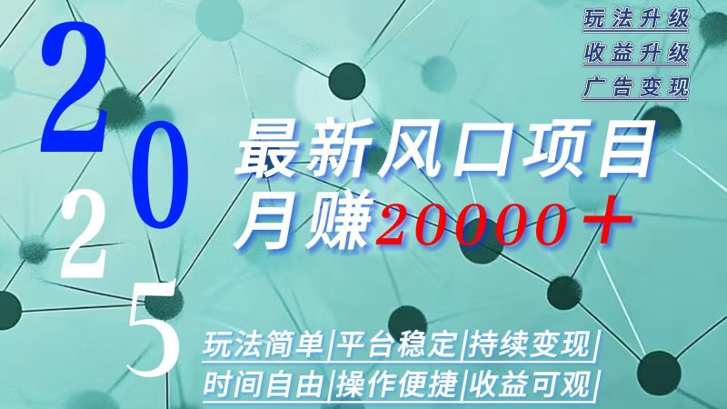 （15694期）2025广告赛道新风口-月赚2W＋玩法简单，时间自由-冷静项目网