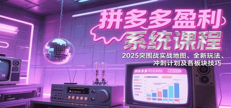 拼多多盈利系统课:2025突围战实战地图、全新玩法、冲刺计划及各板块技巧(更新8月)-冷静项目网