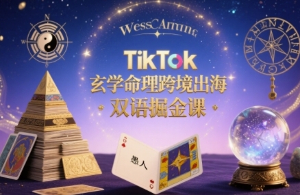 TikTok玄学命理跨境出海双语掘金课，手把手教你用命理知识精准直击海外用户痛点-冷静项目网