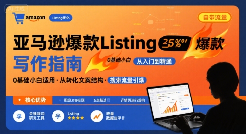 亚马逊爆款Listing写作方法，亚马逊0基础小白也能写爆款自带流量的Listing-冷静项目网