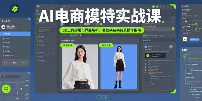 （15722期）AI电商模特实战课，SD工具部署与界面解析，基础换装换背景操作指南-冷静项目网
