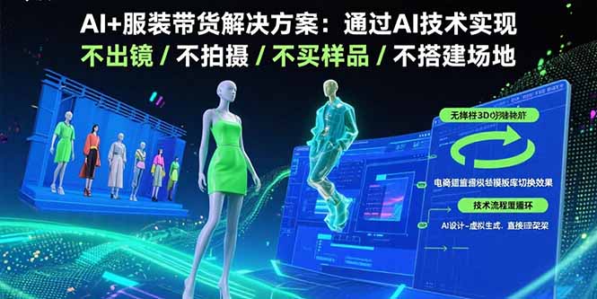 （15728期）AI+服装带货解决方案：通过AI技术实现 不出镜/不拍摄/不买样品/不搭建场地-冷静项目网