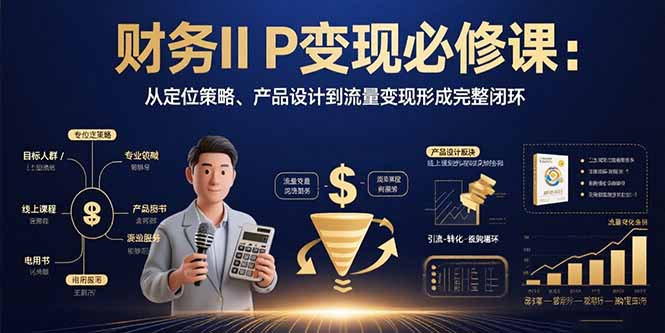 （15728期）财务IP变现必修课：从定位策略、产品设计到流量变现形成完整闭环-冷静项目网