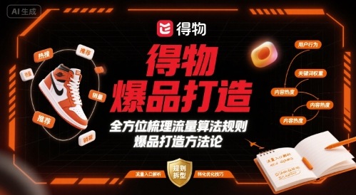 得物爆品打造，全方位梳理得物流量算法规则爆品打造规则-冷静项目网