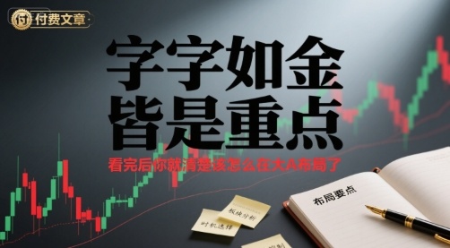 付费文章：字字如金 皆是重点， 看完后 你就清楚该怎么在大A布局了-冷静项目网