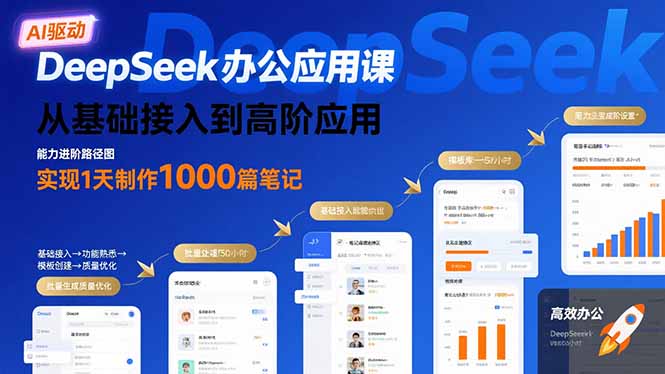 （15754期）DeepSeek办公应用课：从基础接入到高阶应用，实现1天制作1000篇笔记-冷静项目网