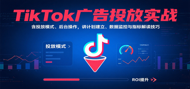 TikTok广告投放实战，含投放模式、后台操作，讲计划建立、数据监控与指标解读技巧-冷静项目网