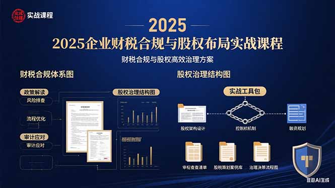 （15802期）2025企业财税合规与股权布局的实战课程：财税合规与股权高效治理方案-冷静项目网