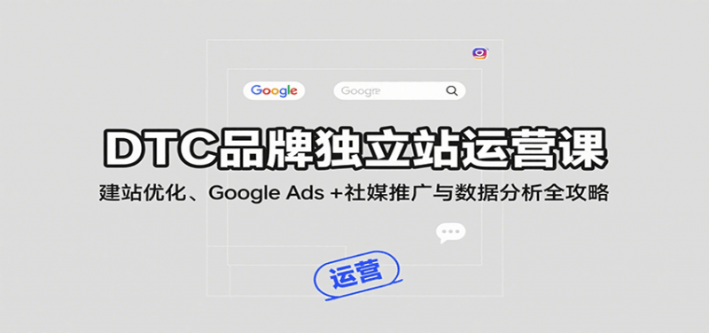 DTC品牌独立站运营课：建站优化、Google Ads + 社媒推广与数据分析全攻略-冷静项目网