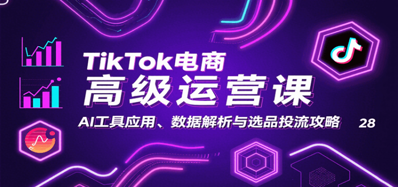 TikTok电商高级运营课：AI工具应用、数据解析与选品投流攻略-冷静项目网
