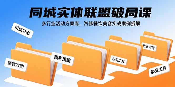 （15833期）同城实体联盟破局课，多行业活动方案库，汽修餐饮美容实战案例拆解-冷静项目网