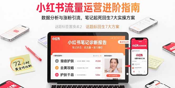 （15827期）小红书流量运营进阶指南，数据分析与涨粉引流，笔记起死回生7大实操方案-冷静项目网
