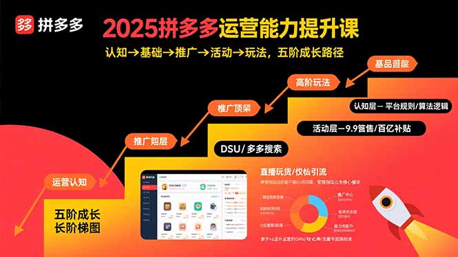 （15826期）2025拼多多运营能力提升课：认知→基础→推广→活动→玩法，五阶成长路径-冷静项目网