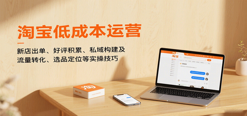 淘宝低成本运营，新店出单、好评积累、私域构建及流量转化、选品定位等实操技巧-冷静项目网