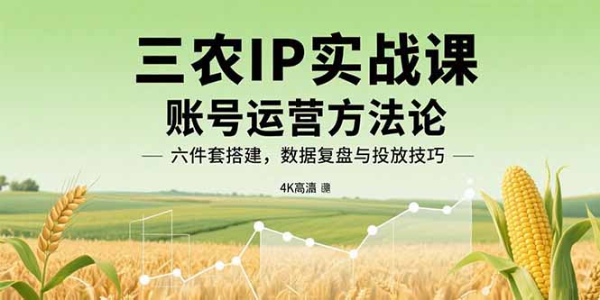 （15864期）三农IP实战课：账号运营方法论，六件套搭建，数据复盘与投放技巧-冷静项目网